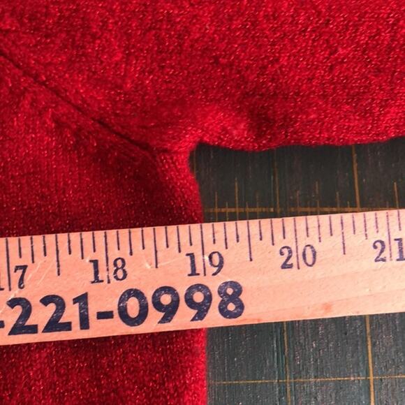 Route 66 Womens Red Wool Blend Pullover Crewneck Sparkly Sweater Sz XL - Picture 4 of 5